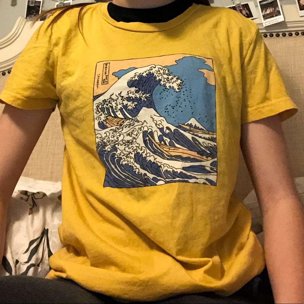 yellow waves pacsun shirt